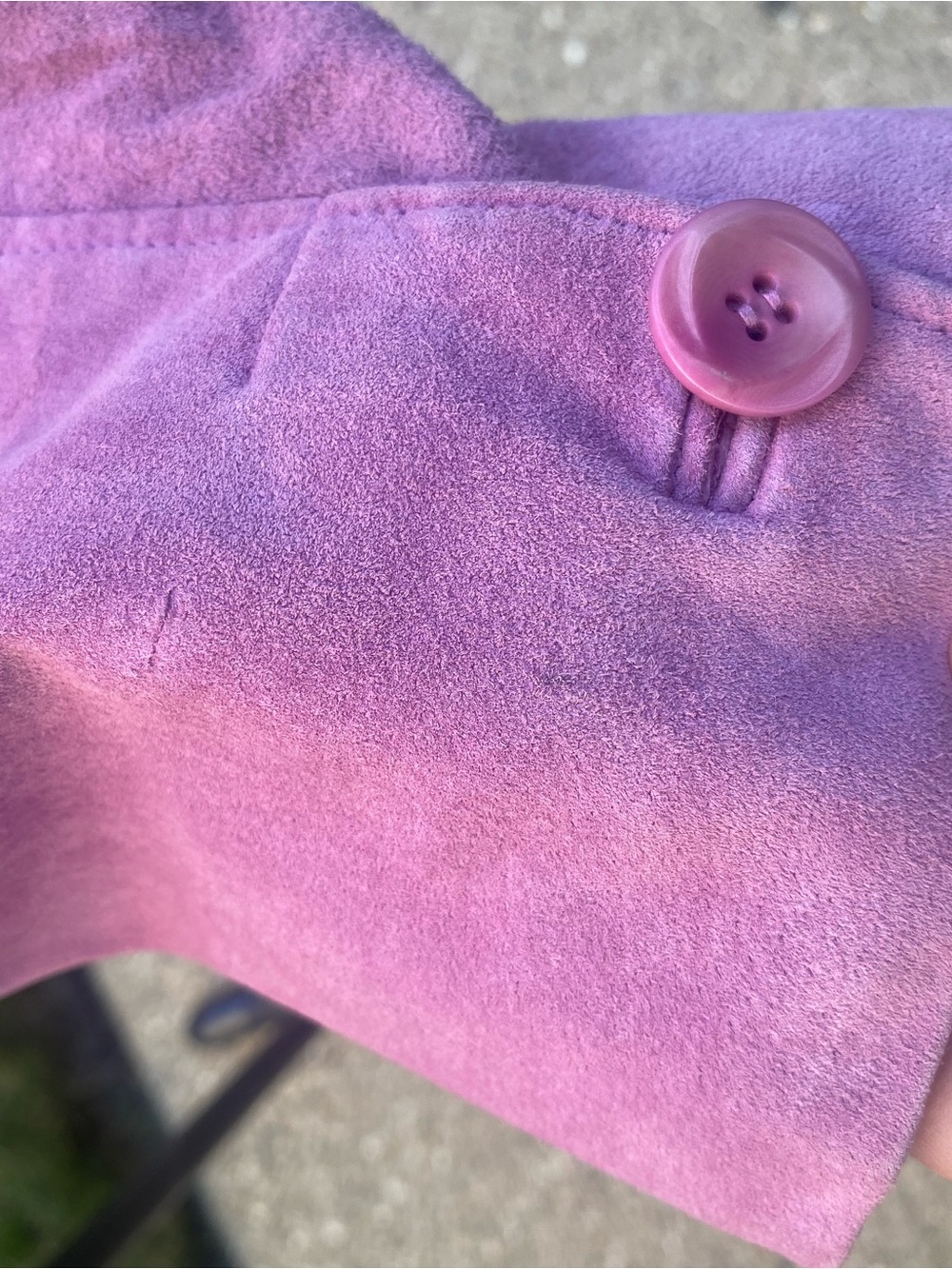 Liz Claiborne Lavender Suede Three-Button Blazer Jacket Size 16 Wide - Picture 5 of 8